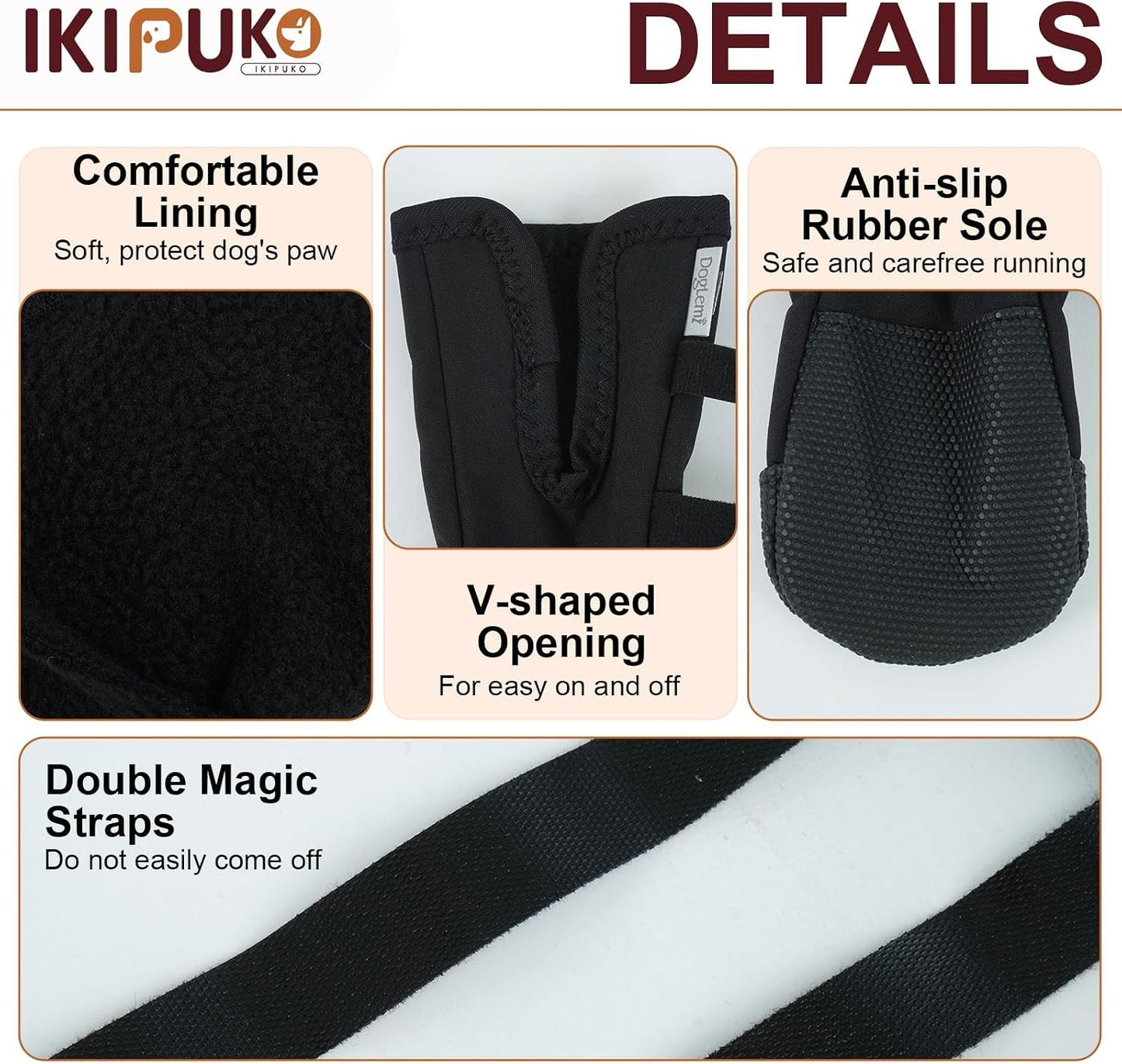 Ikipuko anti-slip injured paw protector side profile