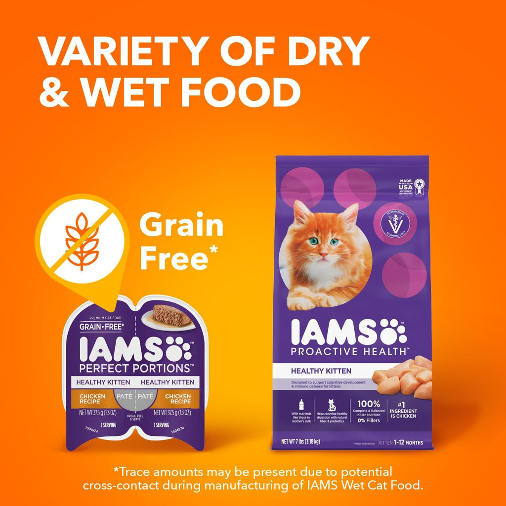 Imported USA sourced IAMS kitten wellness cat food display