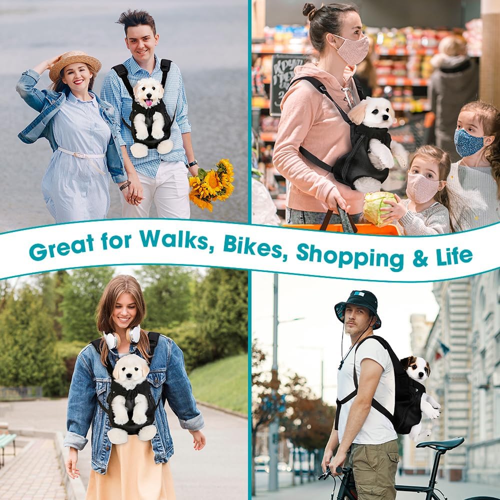 Mosago Dog Backpack Carrier, Adjustable Pet Front Carriers, Legs Out Carrying Sling Travel Bag for Small Medium Dogs 7-11 Lbs, Soft Wearable Puppy Chest Carry Backpacks for Walking/Hiking/Camping - Image 9
