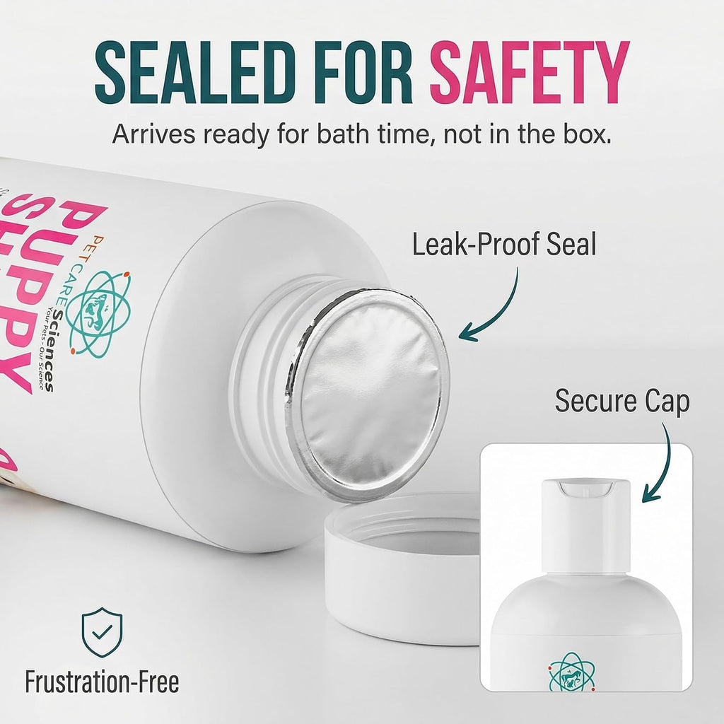 Close up of hypoallergenic dog shampoo label details