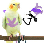 Dnoifne parrot harness and leash in light purple front view