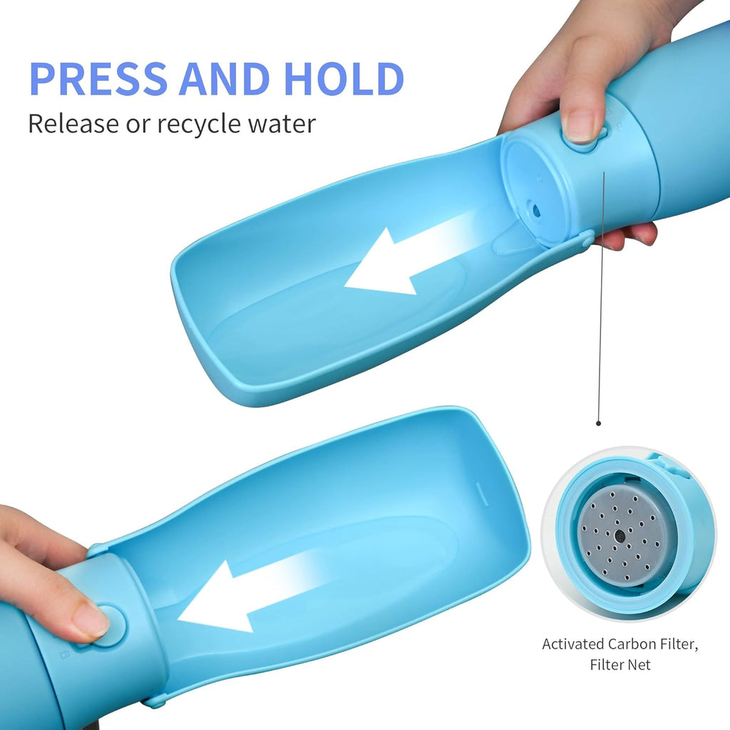 Close-up of the leak proof locking mechanism and silicone seal on the VEPOUYU pet travel dispenser.