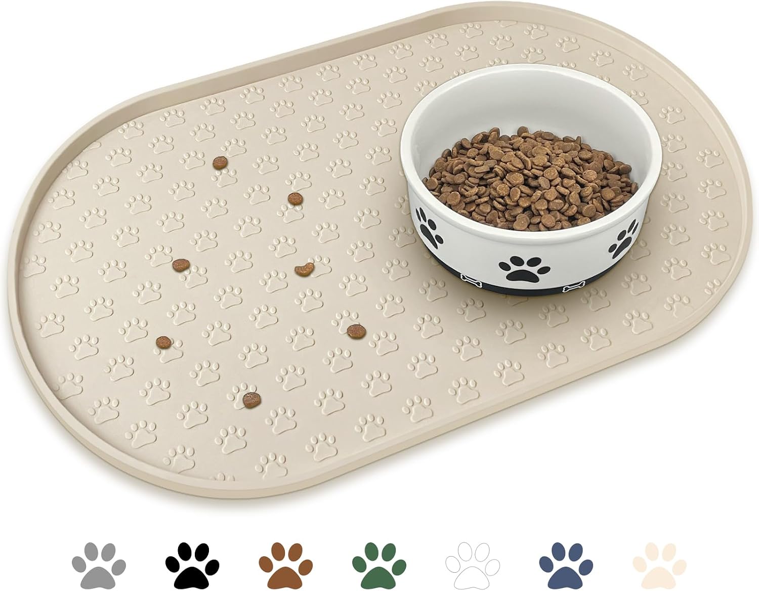 Kpwacd pet feeding mat beige front view