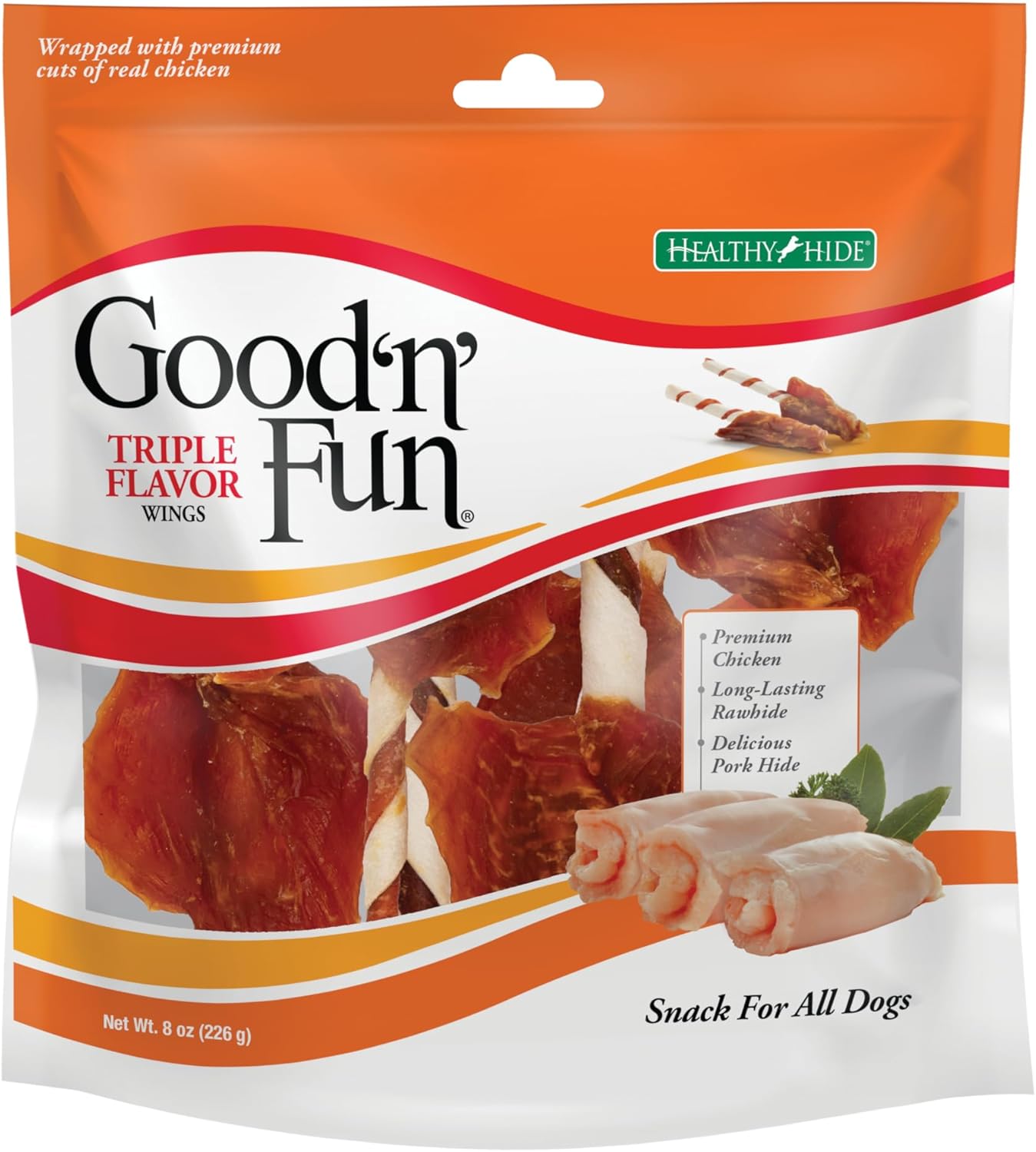 Good 'n' Fun Wings Long-Lasting Dog Treat, With Real Proteins, Premium Chicken and Beef Hide, Supports Dental Health, Mental Stimulation, 12 oz - Image 9
