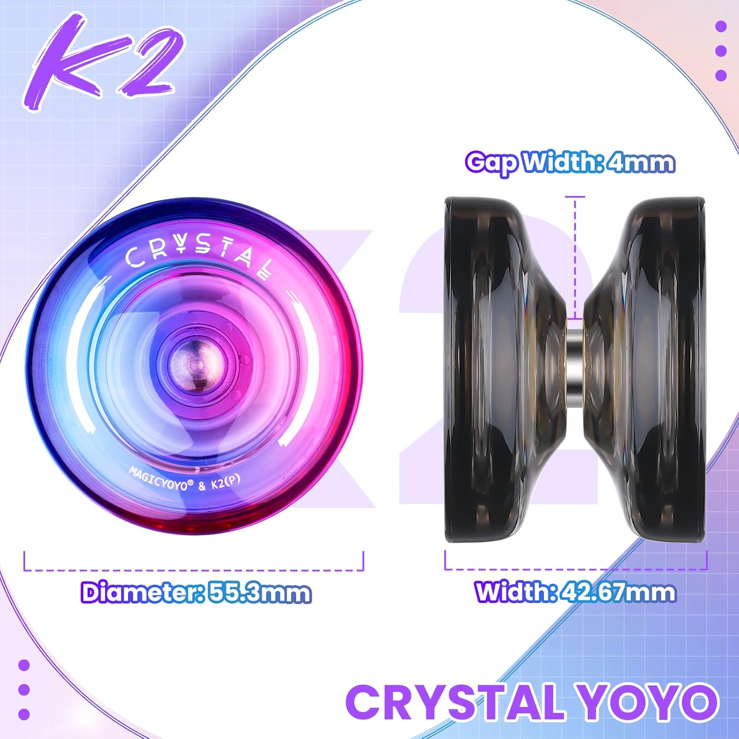 Polycarbonate plastic responsive yo-yo setup for beginners and advanced kids trick practice