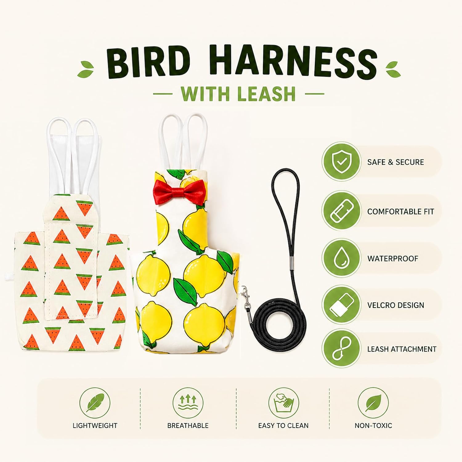 Close-up view of the breathable cotton material and soft stitching on the Homedy Crafts bird nappy.
