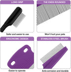Full set of purple and black dog eye cleaning combs