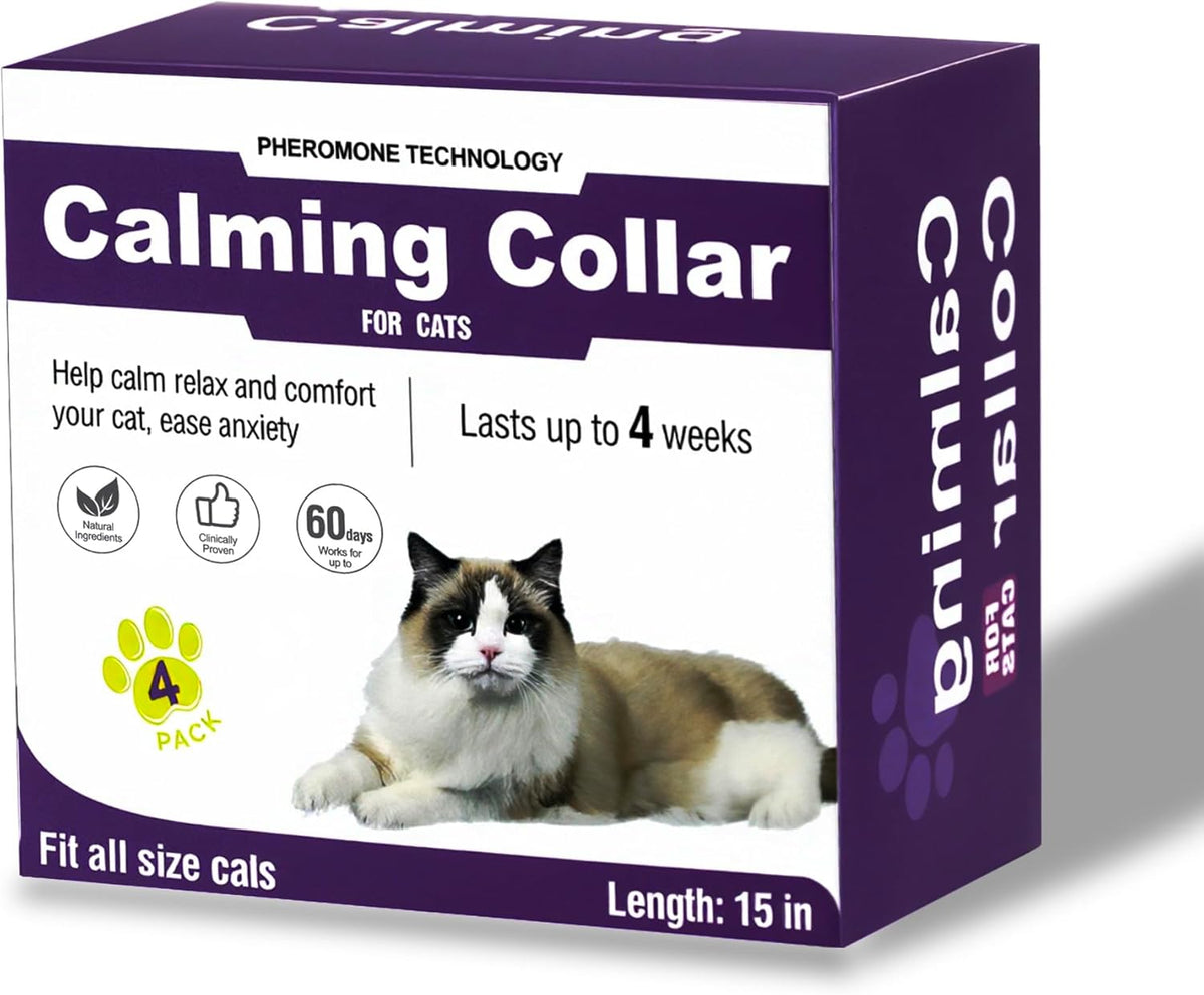 Calming Collar for Cats, Pheromone Cat Calming Collar Cat Anxiety Relief & Stress, Natural Ingredients Pheromones Rapid Effect Adjustable Waterproof, 4 Pack - Image 9