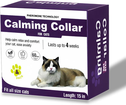 Calming Collar for Cats, Pheromone Cat Calming Collar Cat Anxiety Relief & Stress, Natural Ingredients Pheromones Rapid Effect Adjustable Waterproof, 4 Pack - Image 9