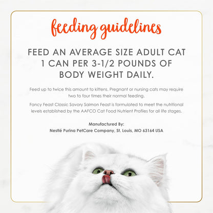 Purina Fancy Feast Salmon Feast adult cat food ingredients label