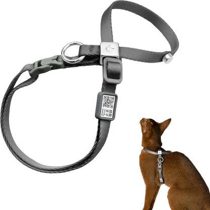 Escape Proof Cat Harness Anti-Choke Quick Release Adjustable QR Code Soft Nylon Durable Lightweight Figure 8 Cat Harness Anti Escape for Small Medium Cats (Blush Pink, S) - Image 10