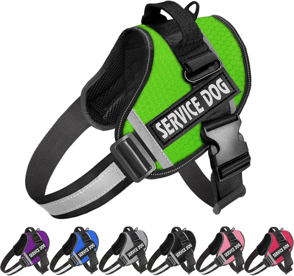 JSXD Dog Harness,No-Pull Service Dog Harness with Handle Adjustable Outdoor Pet Dog Vest 3M Reflective Nylon Material Vest for Breeds,Easy Control for Small Medium Large Dogs - Image 10