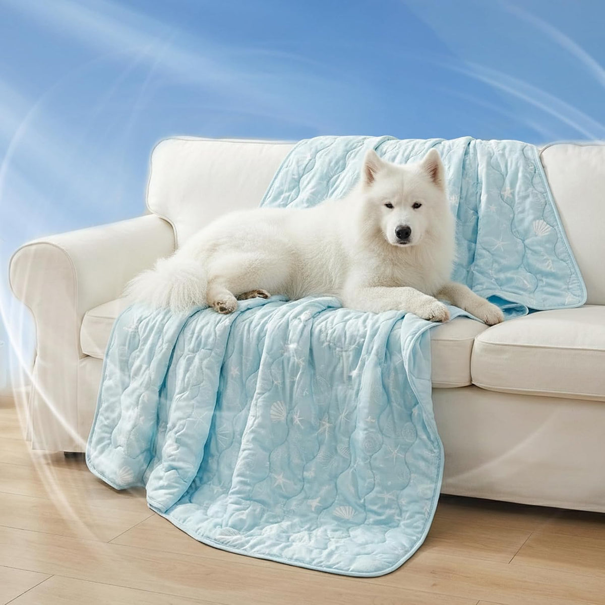 NWK Dog Cooling Blanket, Q-Max>0.345, Ice Silk Cool to Touch Material, Reversible Breathable Bed Cover, Furniture Protector Couch Sofa for Summer, Machine Washable (Ocean Blue, 30'' X 40'') - Image 11