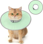 Avont Soft Cat Cone Collar front view green medium recovery collar