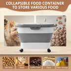 Sewiu pet food container showing collapsible side design