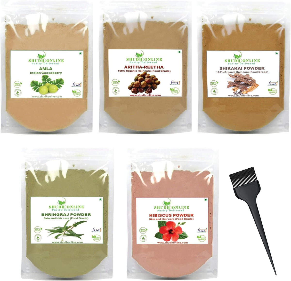 Shudh Online herbal hair mask powder combo front view packaging