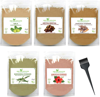 Shudh Online herbal hair mask powder combo front view