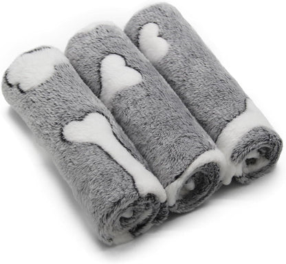 1 Pack 3 Puppy Blankets Super Soft Warm Sleep Mat Grey Cute Print Fluffy Fleece Pet Flannel Throw Dog Blankets for Small Dogs Cats,Star&Bone&Love- Small (23"x15") - Image 12