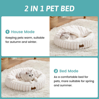 Fluffy faux fur texture of Cozy Kiss cat bed