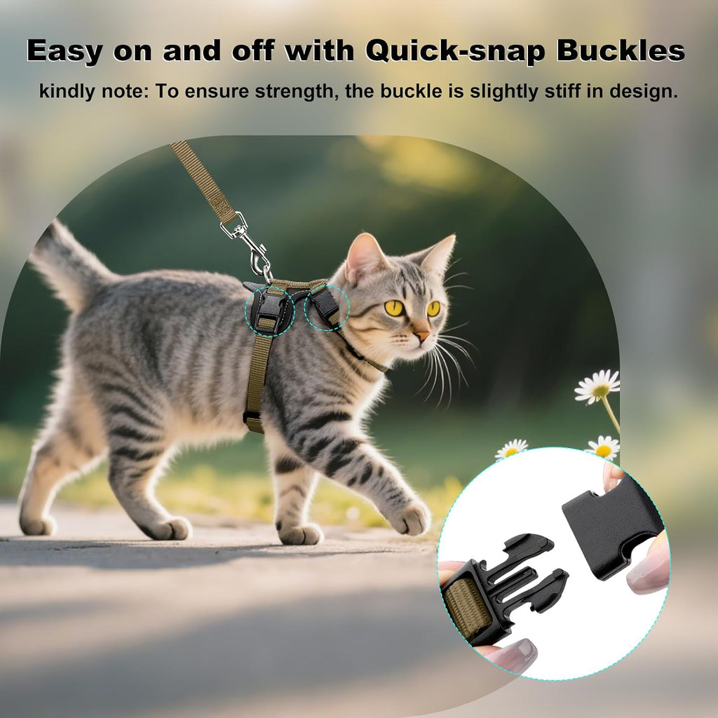 Premium imported feline safety harness and matching leash kit