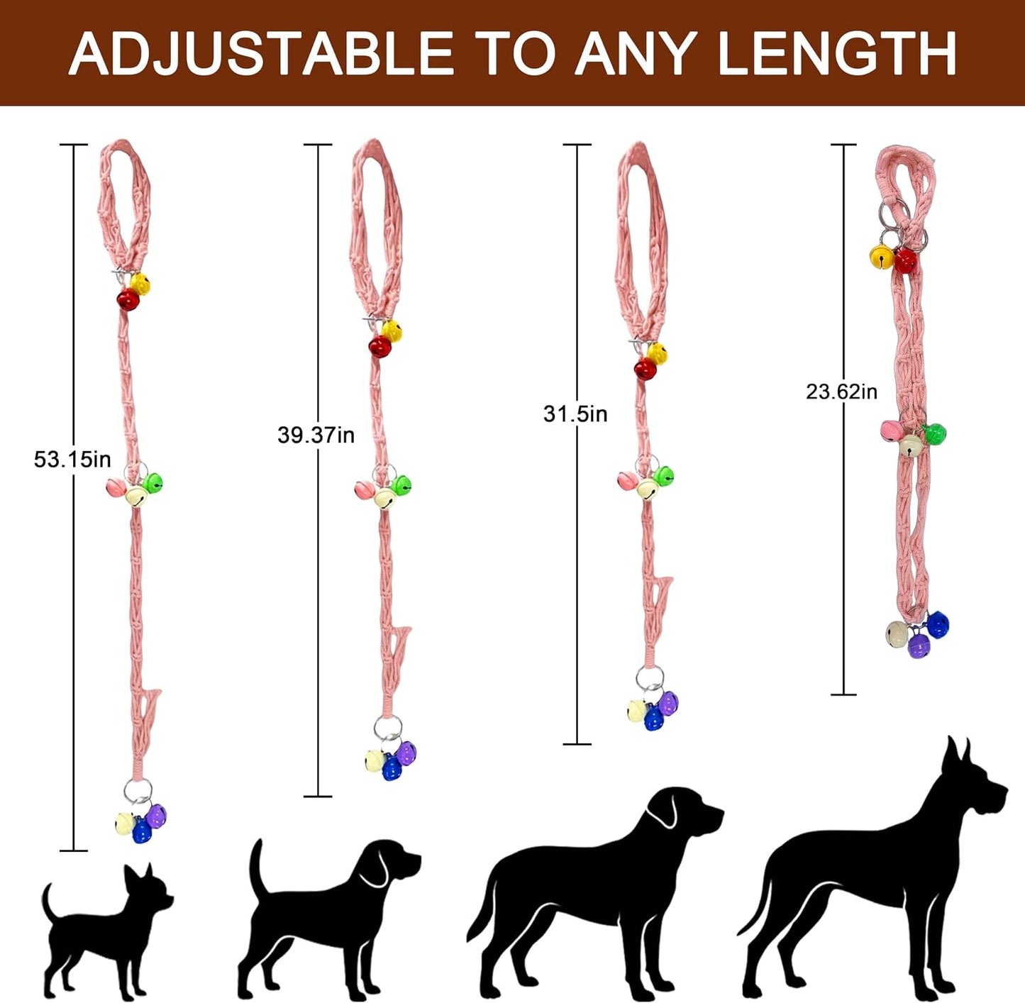 Frayot dog training bell rope hanging on a door handle