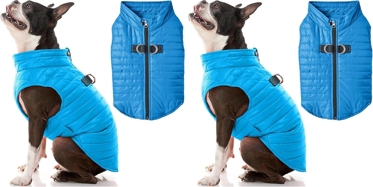 Gooby Puffer Vest - Grape, Small - Ultra Thin Zip Up Windbreaker with Dual D Ring Leash - Water Resistant Dog Sweater Coat for Small Dogs - Image 13