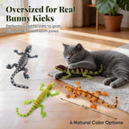 Cat playing with durable CiyvoLyeen lizard chew toy