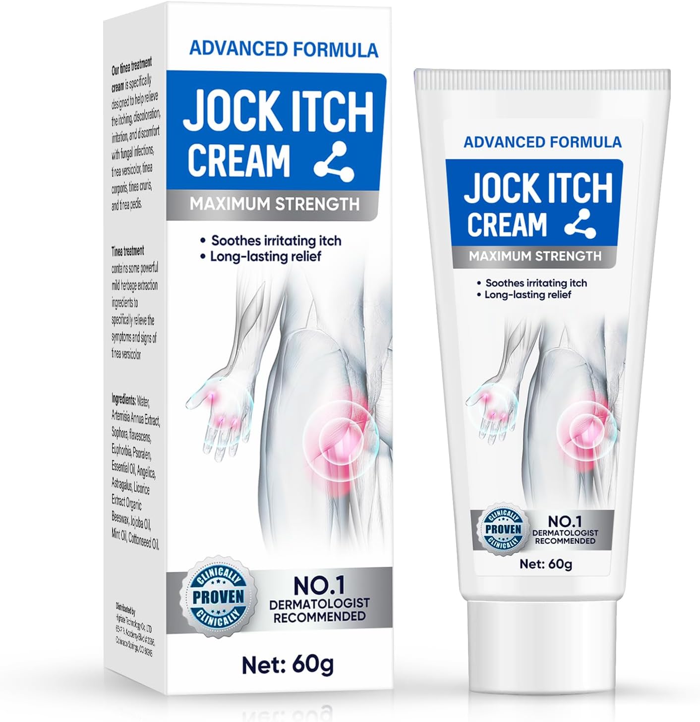 Inscape Data Jock Itch Cream front view package for tinea cruris relief