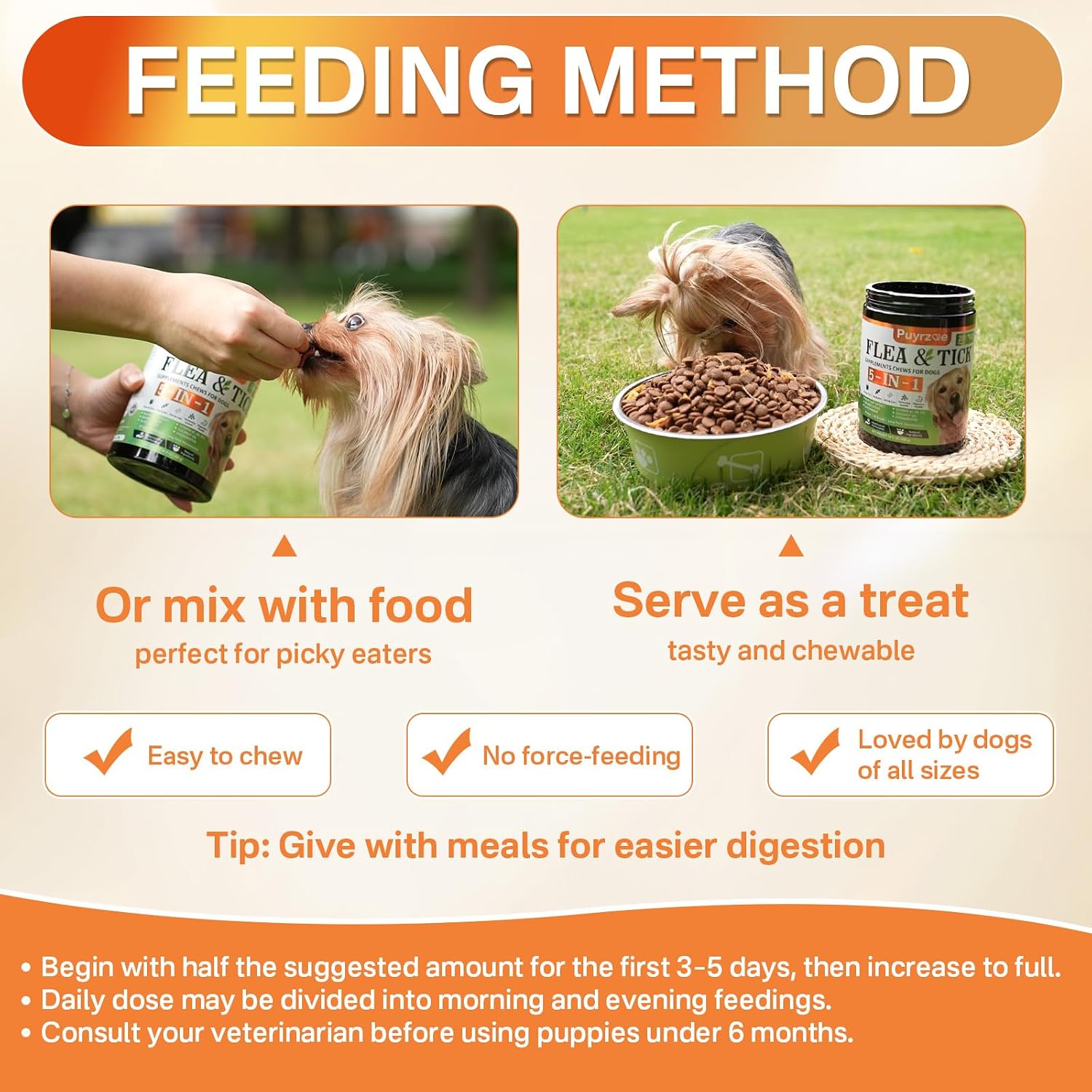 Puyrzoe digestive and immunity support chews for all dog breeds