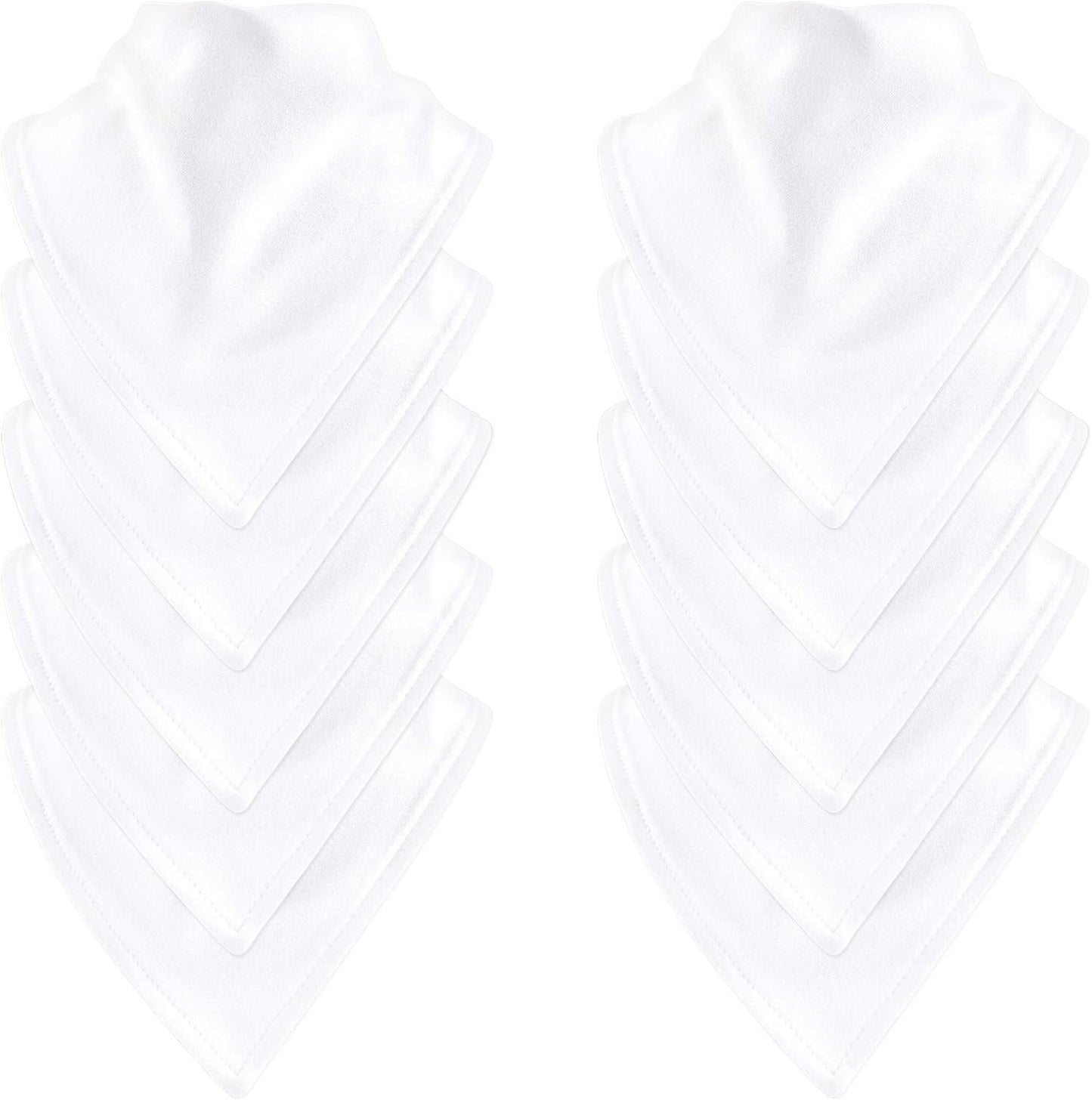 Touched By Nature unisex baby organic cotton bandana bibs white front view