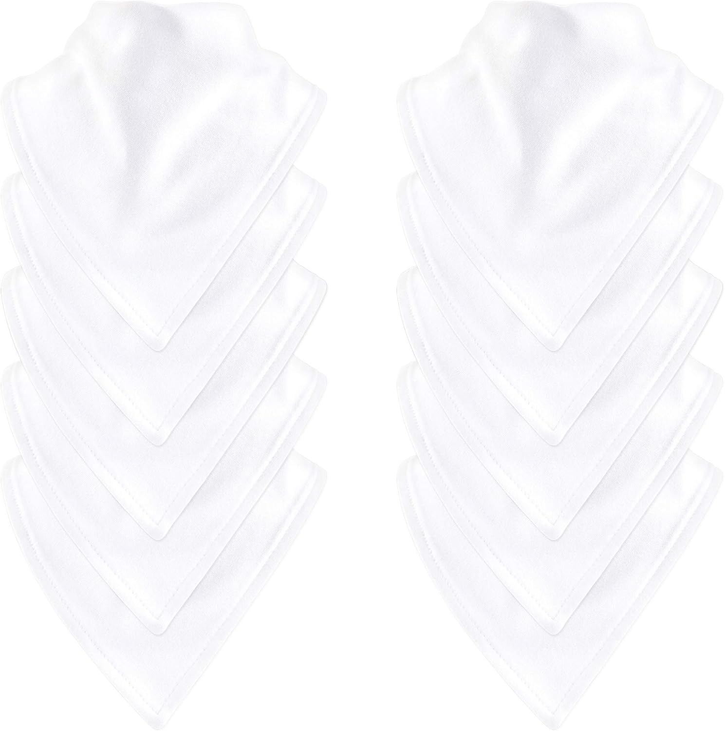 Touched By Nature unisex baby organic cotton bandana bibs white front view