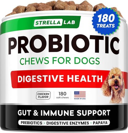 Strellalab Dog Probiotics Chews front view packaging
