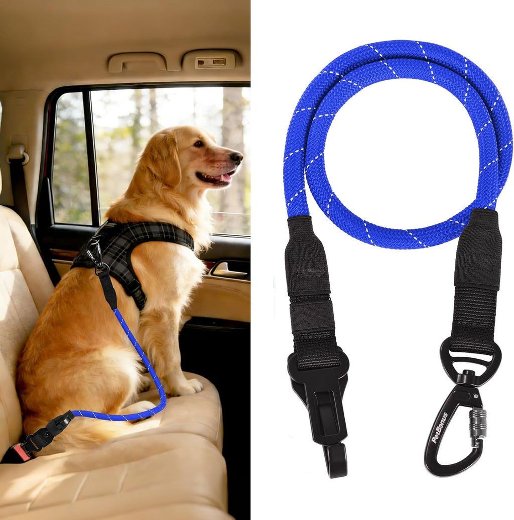 PetBonus Dog Seat Belt for Car, Durable Rope Dog Car Harness Seatbelt for Vehicle, Pet Tether Safety Restraint with Heavy Duty Buckle Hook Latch Lockable Clip for Small Medium Large Breeds (Black) - Image 13