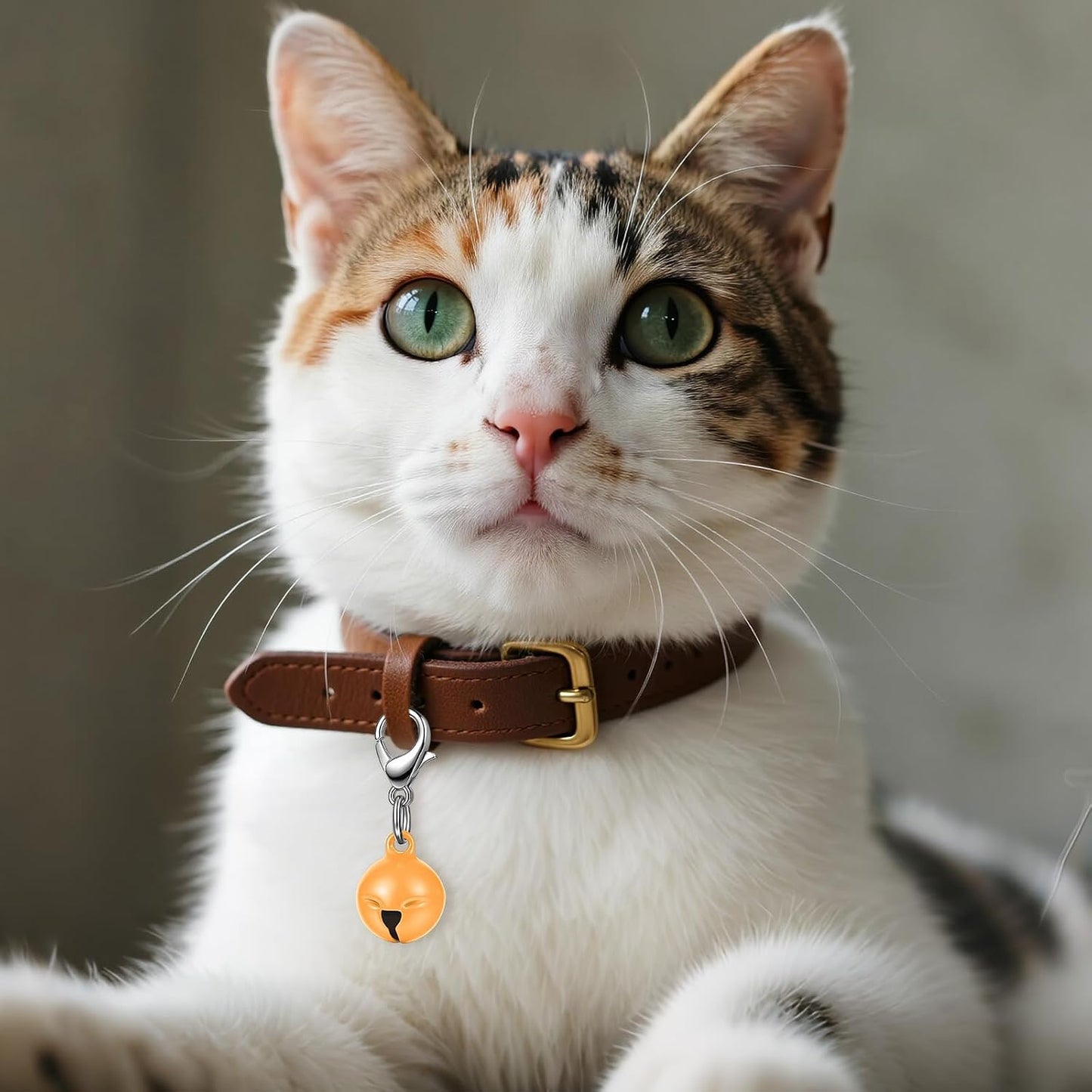 Assorted vibrant cat collar charms in fourteen shades including red blue and purple
