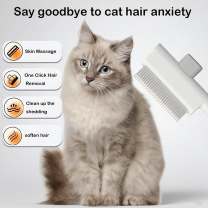 Pet grooming set showing dual comb functionality