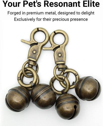 Two pack set of KITTAIL solid copper bells demonstrating compact design for small to large pets