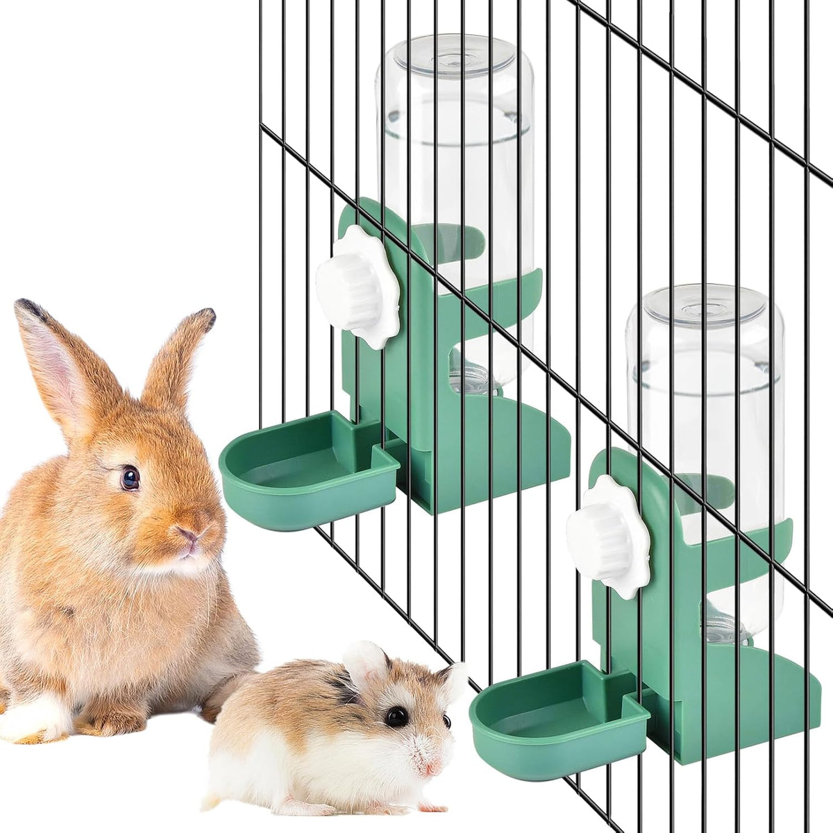 kathson Rabbit Water Dispenser for Cage 17 Oz Hanging Guinea Pig Water Bottle No Drip Gravity Automatic Bunny Water Bottle No Leak Small Animal Water Bottle for Chinchilla Ferret HamsterWhite - Image 8