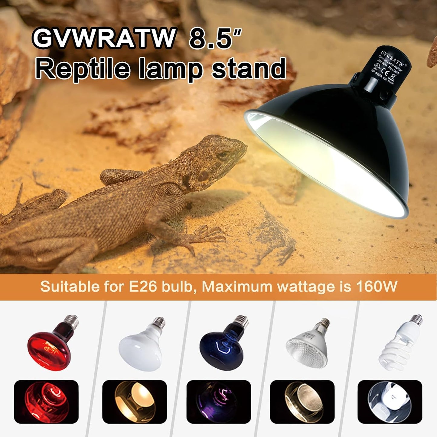 PTSCBS 200 Watt max reptile dome lamp suitable for bearded dragons and turtles.