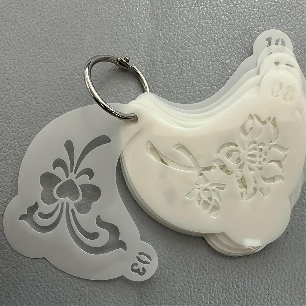 Xcprinted reusable body paint stencils front view showcasing the 20-piece template set.