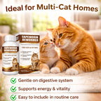 Cat dewormer 120 milliliter bottle with easy dosing instructions.
