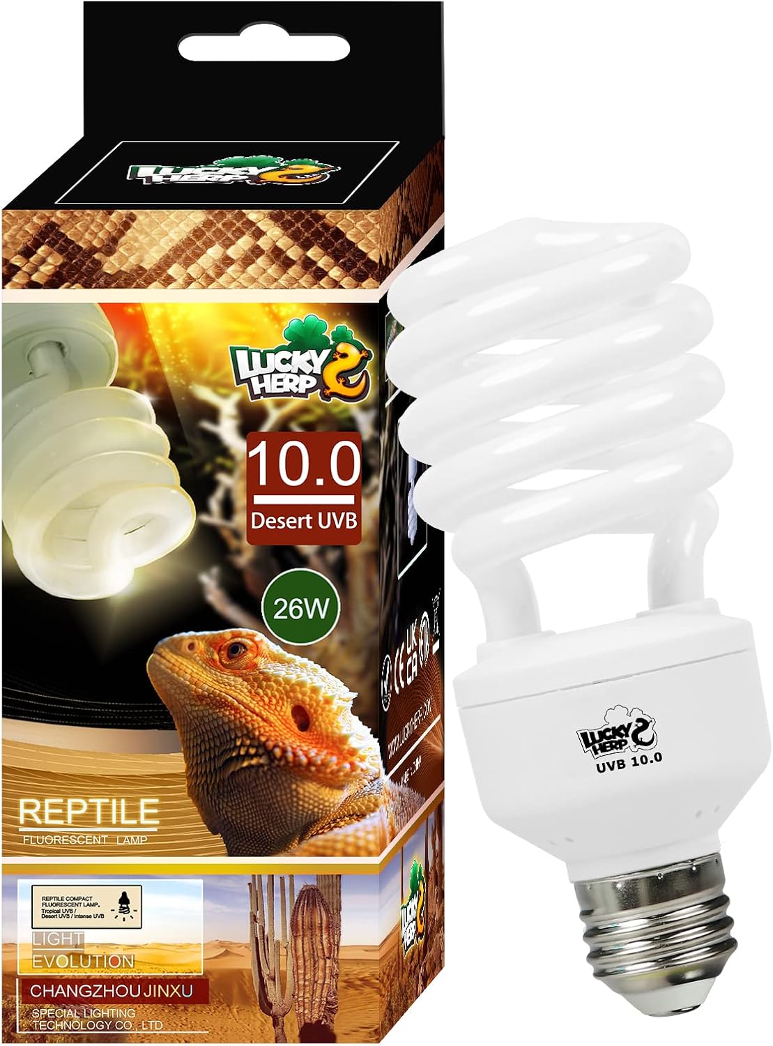 Lucky Herp Desert UVA UVB Reptile Light Bulb front view packaging