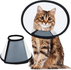 Vivifying Cat Cone, Adjustable Recovery Pet Cone, Three Sizes Lightweight Plastic Elizabethan Collar for Cats, Mini Dogs and Rabbits (Black) - Image 9