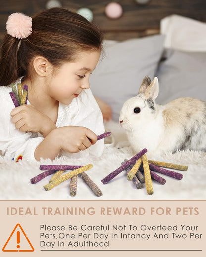 Handmade forget-me-not flower chew toys for small rodent dental health care.