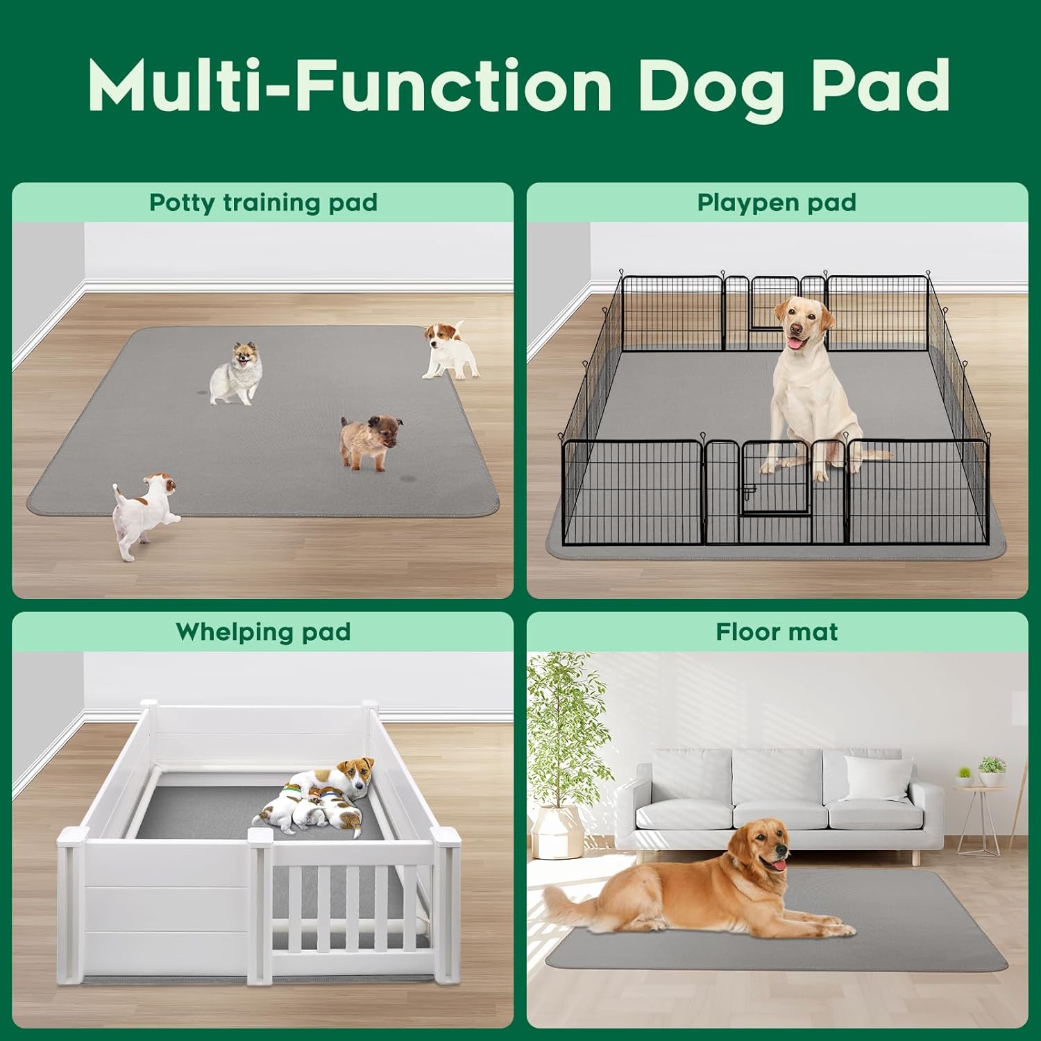 Pawfinity Large Washable Pee Pads for Dogs, Reusable Puppy Training Pad XL, Ultra-Soft, Absorbs 2X Faster & High-Capacity, Leakproof, Non-Slip, Waterproof Pet Mat for Floor, 34x36 inch, 2 Pack - Image 9