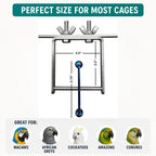 Busy Bird enrichment toy showing anodized aluminum finish