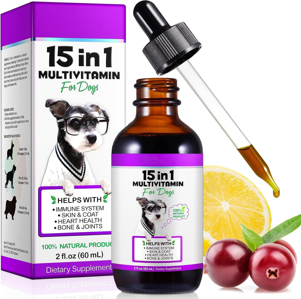 Premium liquid multivitamin for cats next to the outer product box presentation