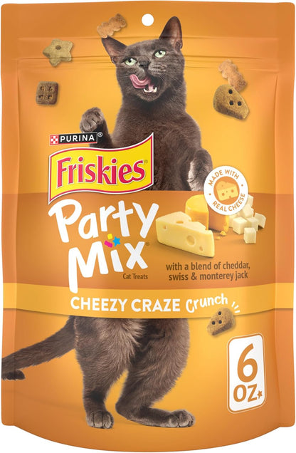 Purina Friskies Cat Treats, Party Mix Cheezy Craze Crunch - 20 oz. Pouch - Image 14