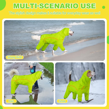 Full coverage protective dog jumpsuit for monsoon walks