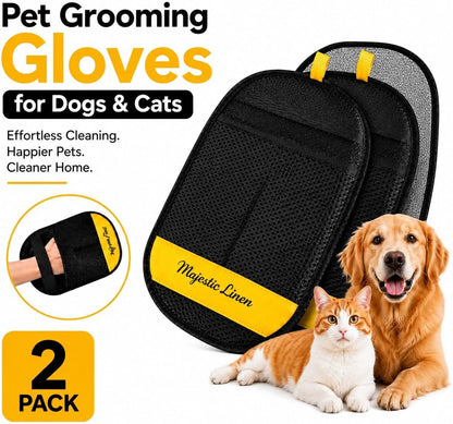 Generic pet grooming glove demonstrating five finger design