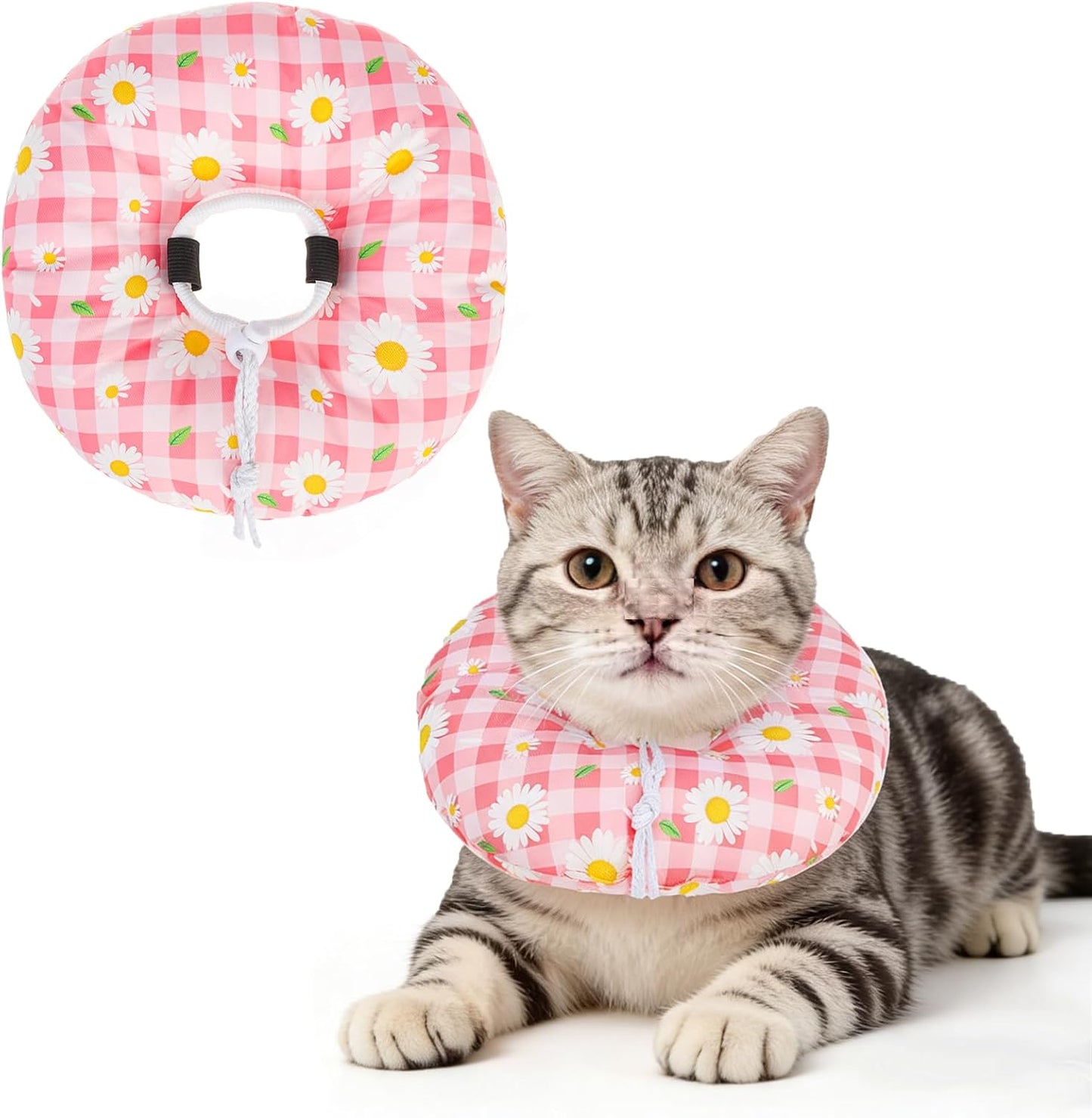 BEAUTYZOO Cat Cone Collars Soft, Cat Recovery E Collars After Surgery to Stop Licking, Adjustable Elizabeth Circle Collar Cute Pet Donut Pillow for Cats Kitten Small Dogs, Cute Shark S - Image 10